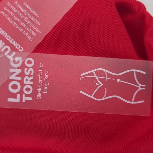 Cupshe Red Ruffled Sweetheart Neckline Long Torso One Piece Swimsuit Size LT - Picture 11 of 12